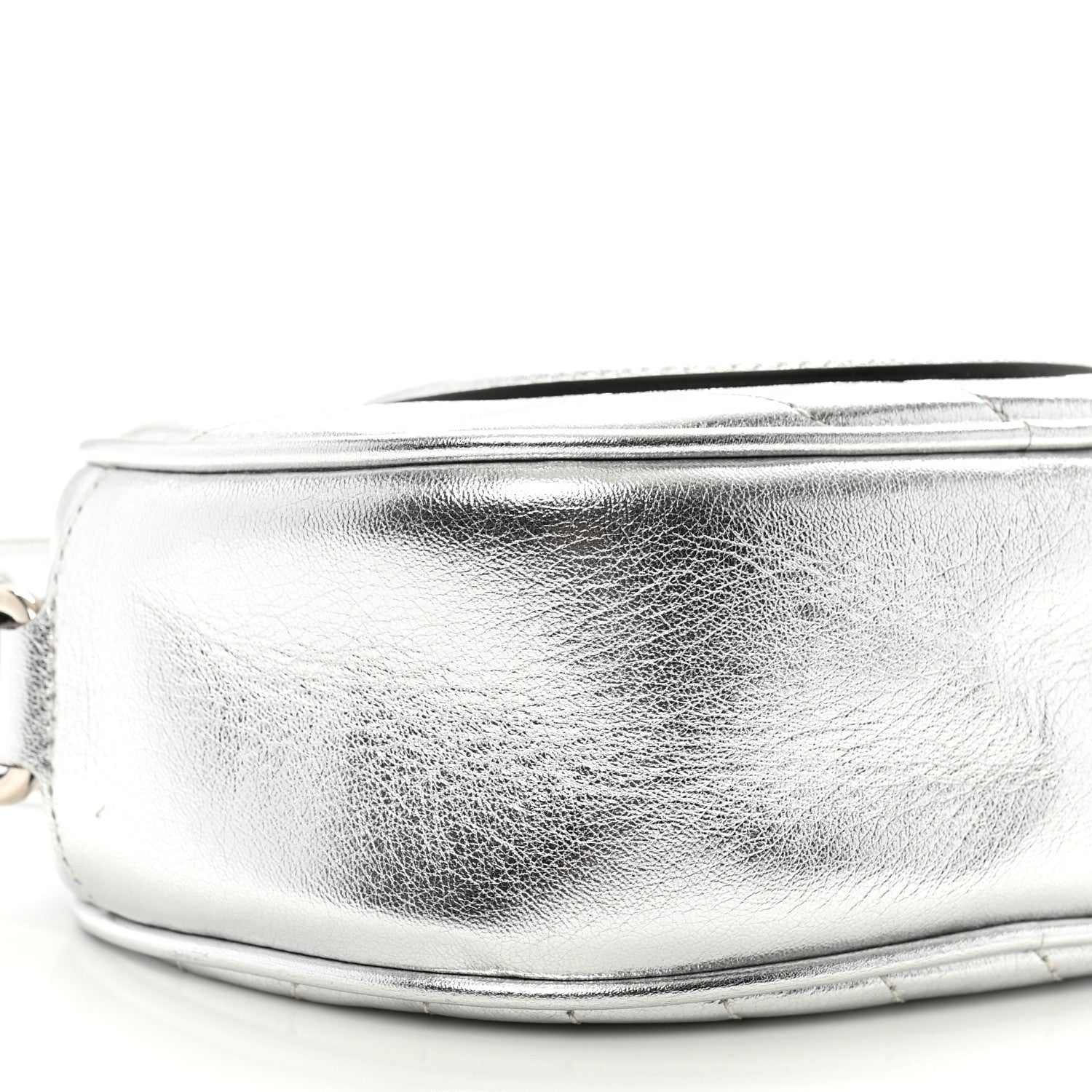 Gucci Metallic Sakai Be Green Calfskin Diagonal Stitched Mini Blondie Shoulder Bag Silver 9 of 10