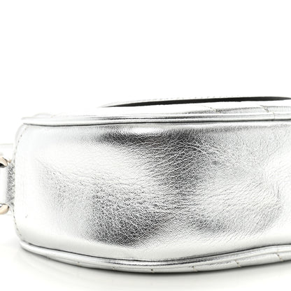 Gucci Metallic Sakai Be Green Calfskin Diagonal Stitched Mini Blondie Shoulder Bag Silver 9 of 10