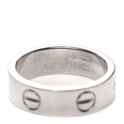 Cartier 18K White Gold 5.5mm LOVE Ring 51 5.75 4 of 5