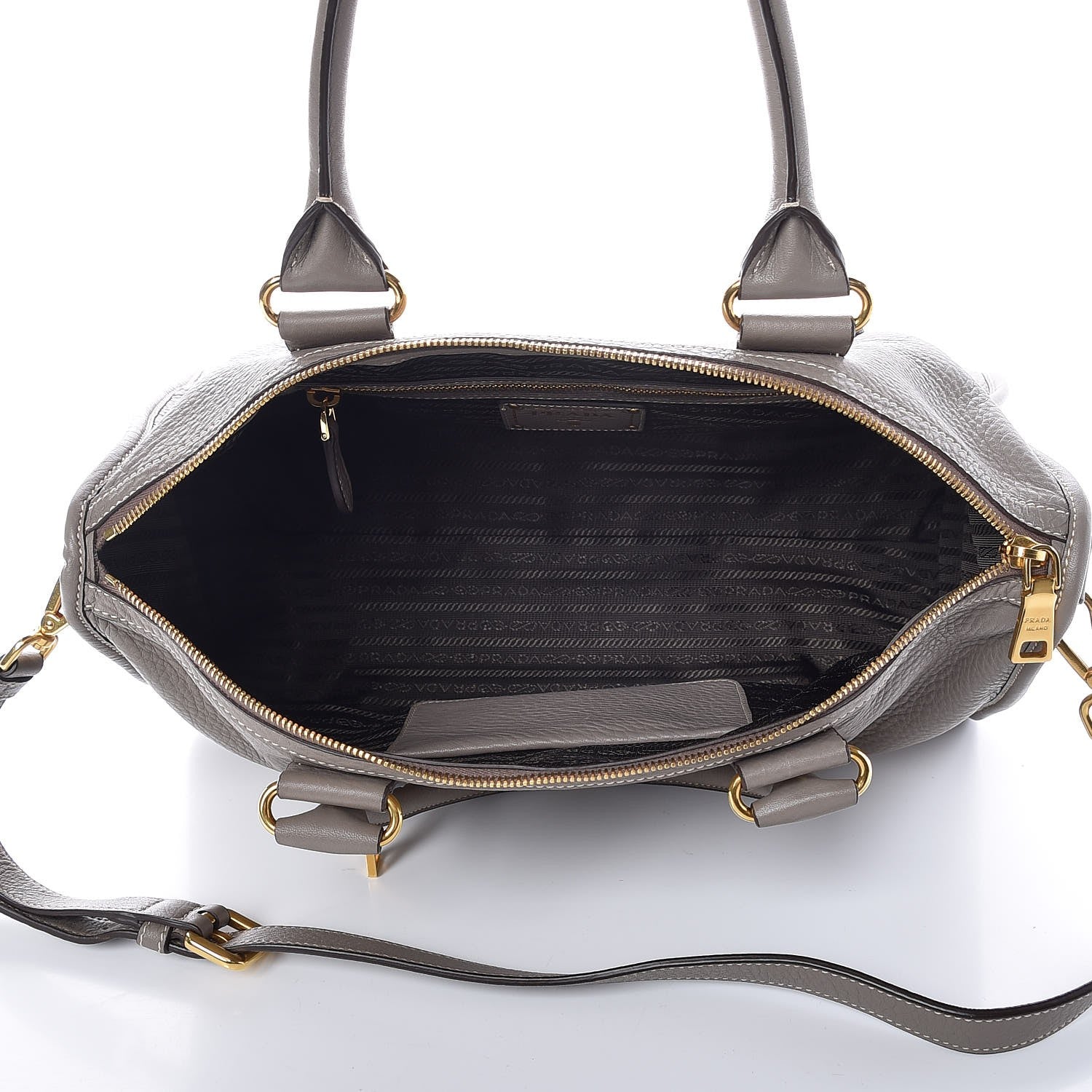 Prada Vitello Daino Shopping Satchel Argilla 6 of 9