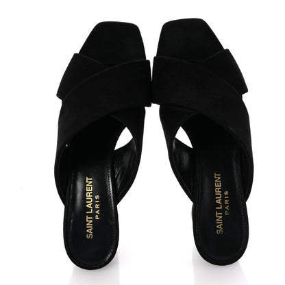 Saint Laurent Suede LouLou 70 Mule Sandals 36 Black 2 of 9