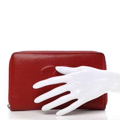 Chanel Caviar Large CC Timeless Zip Around Organizer Wallet Red 2 of 12