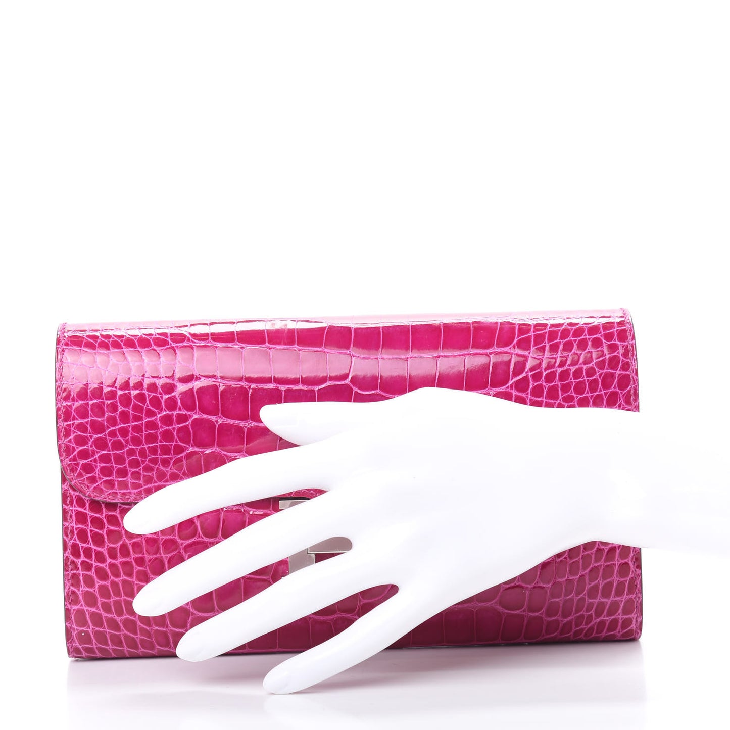 Shiny Alligator Constance Long Wallet Rose Scheherazade