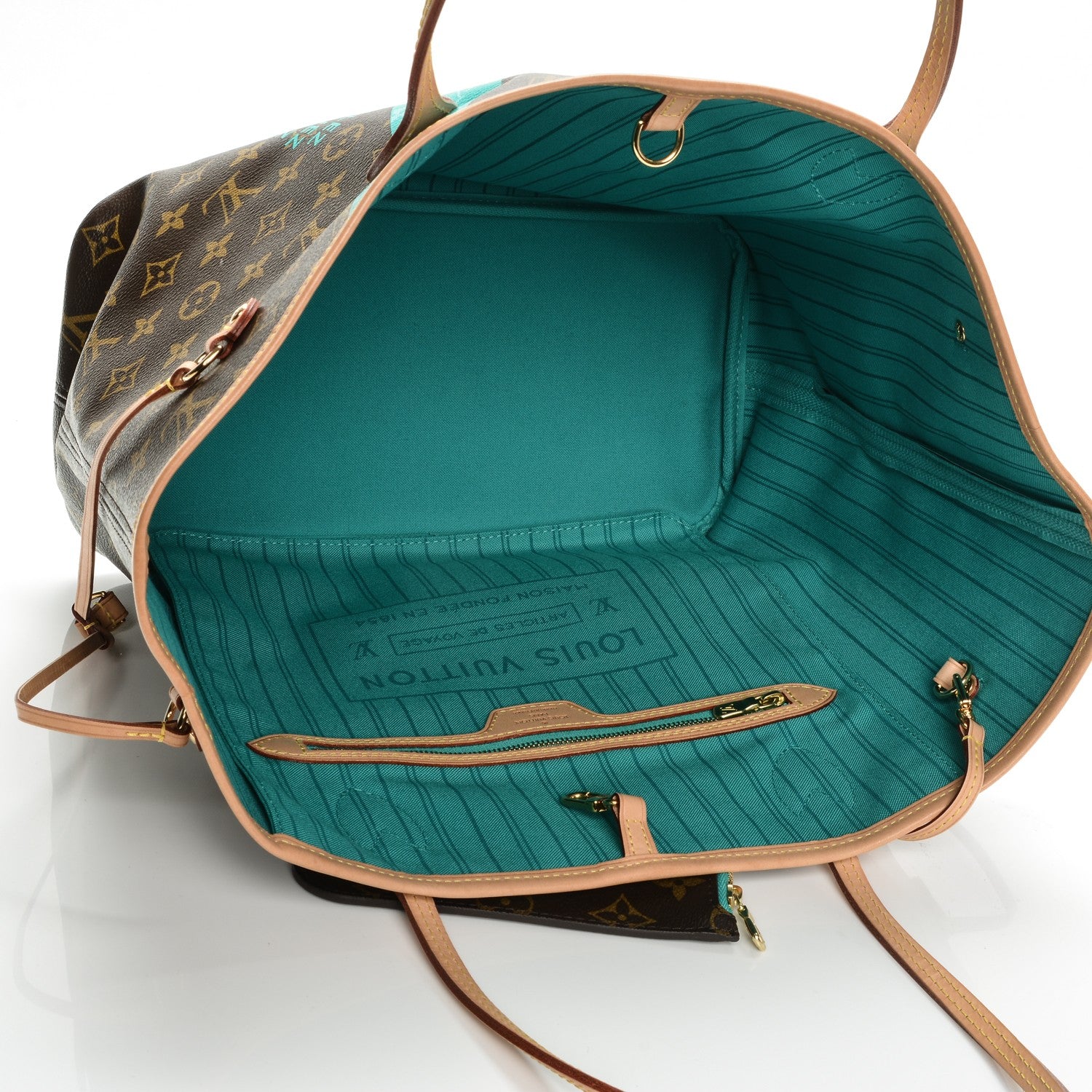 Louis Vuitton Monogram V Neverfull MM Turquoise 6 of 14