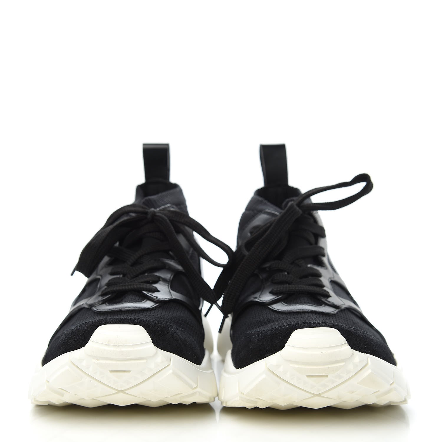 Valentino Garavani Calfskin Mesh Mens Sound High Sneakers 45 Black 2 of 10