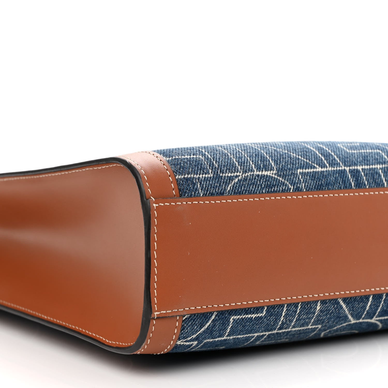 Celine Denim All Over Print Small Vertical Cabas Navy Tan 10 of 12