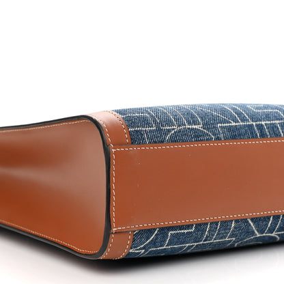 Celine Denim All Over Print Small Vertical Cabas Navy Tan 10 of 12
