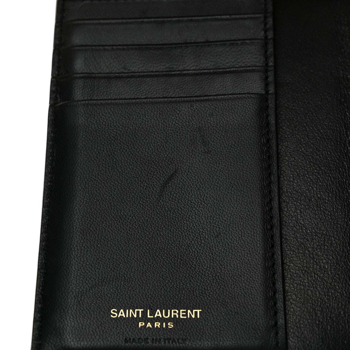 Crocodile Embossed Tiny Cassandre Passport Holder Black