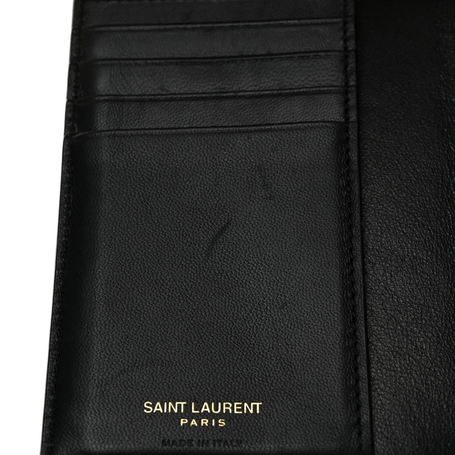Saint Laurent Crocodile Embossed Tiny Cassandre Passport Holder Black 8 of 8