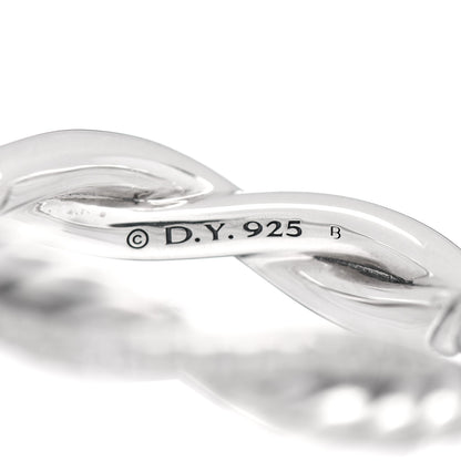 David Yurman Sterling Silver Diamond Petite Infinity Twist Ring 53 6.5 4 of 4