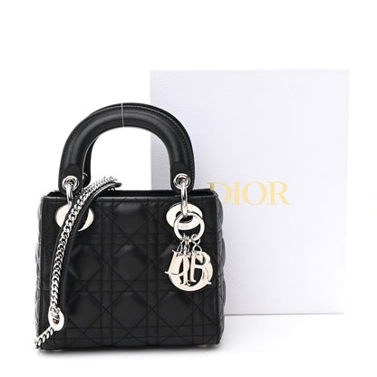 Christian Dior Lambskin Cannage Mini Lady Dior Black 10 of 10