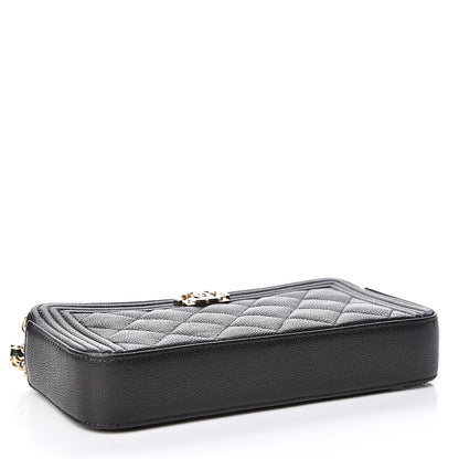 Chanel Caviar Quilted Small Boy Clutch With Chain Black 4 of 13