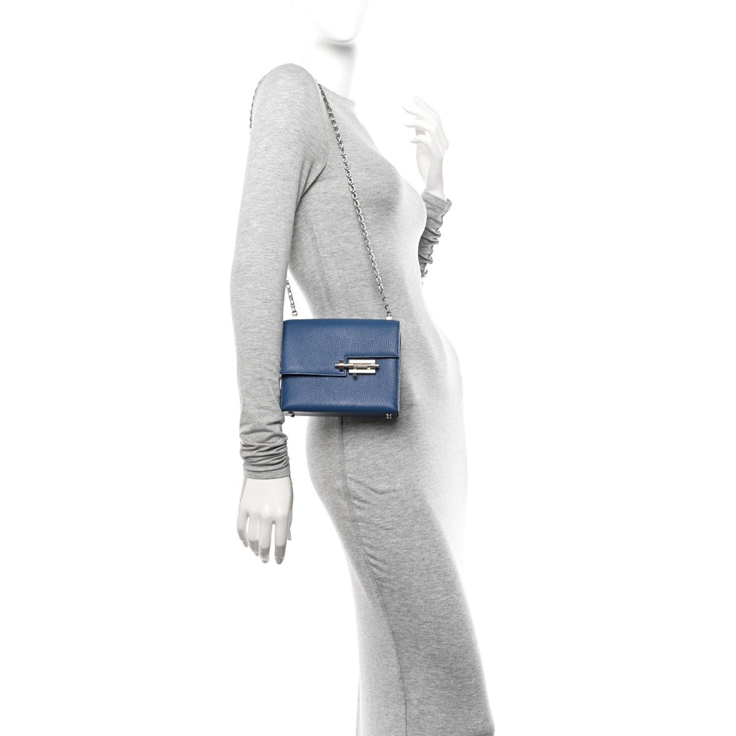 Chevre Mysore Mini Verrou Chaine Bag Bleu Agate
