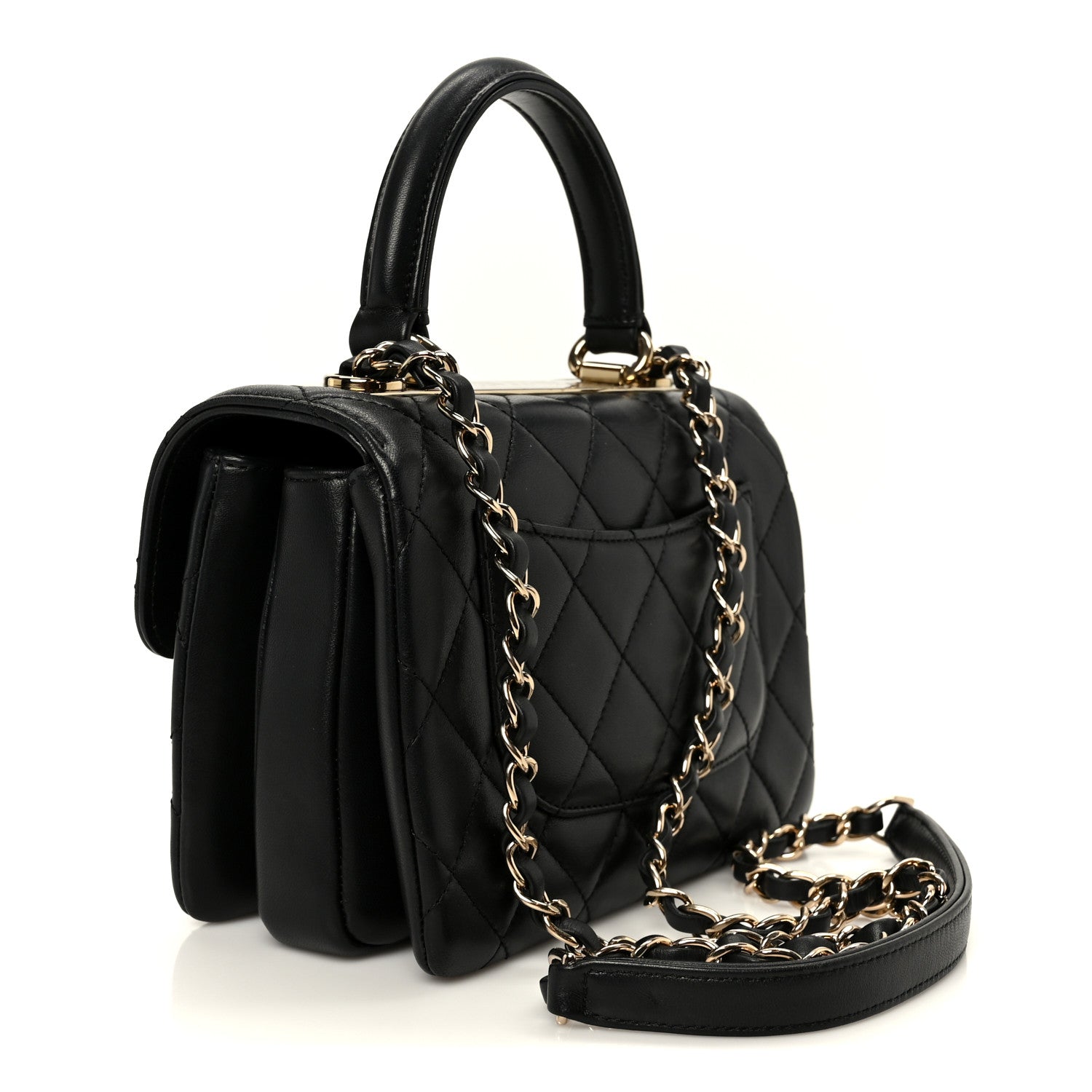 Chanel Lambskin Quilted Mini Trendy CC Dual Handle Flap Bag Black 3 of 12