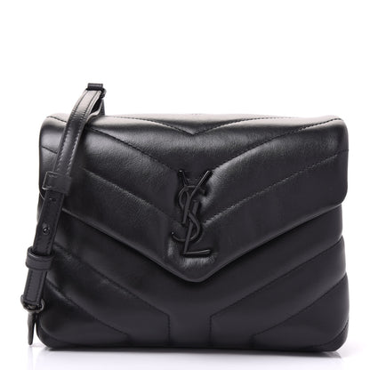 Saint Laurent Calfskin Y Quilted Monogram Toy Loulou Crossbody Bag Black 1 of 8