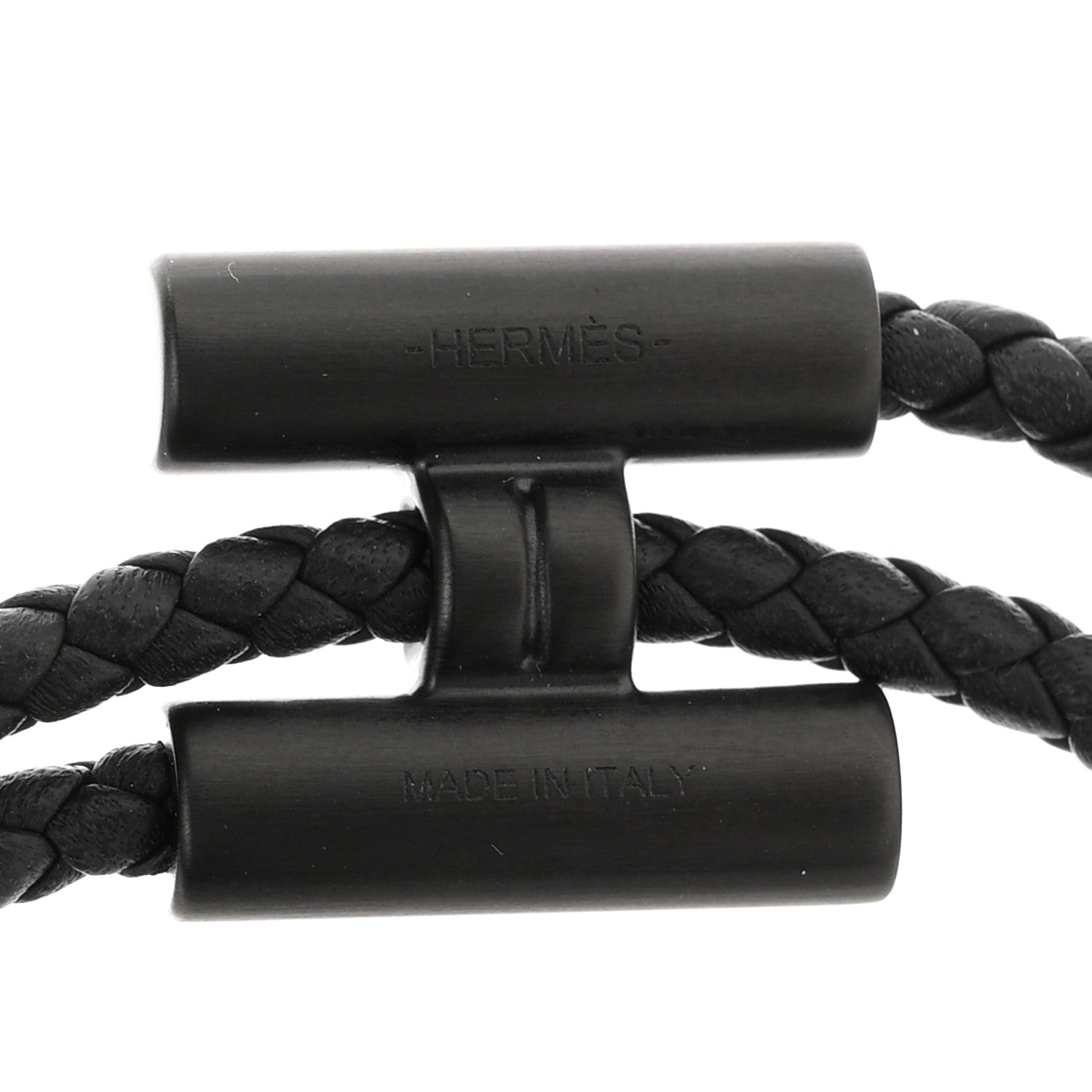 Hermes Swift Double Wrap Cord Tournis Tresse Bracelet T6 So Black 4 of 5