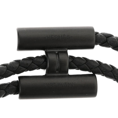 Hermes Swift Double Wrap Cord Tournis Tresse Bracelet T6 So Black 4 of 5