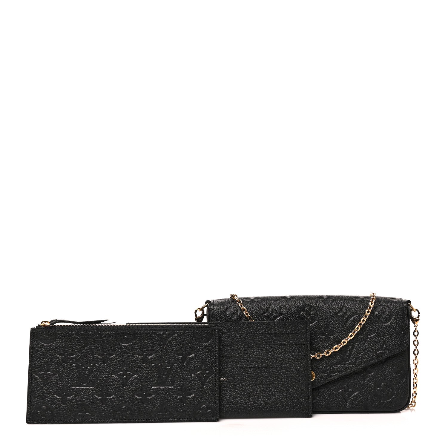 Louis Vuitton Empreinte Pochette Felicie Chain Wallet Black 1 of 8