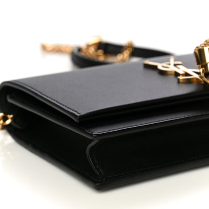 Saint Laurent Smooth Calfskin Classic Monogram Kate Tassel Chain Wallet Black 8 of 9