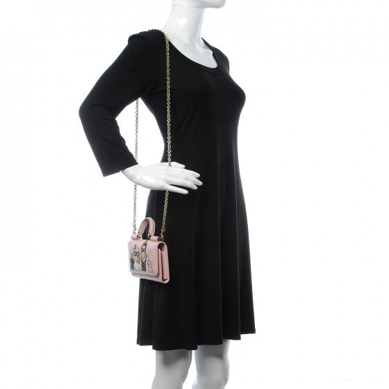 Dolce & Gabbana Dauphine Family Patch Mini Von Bag Rosa Carne 2 of 10