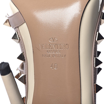Valentino Garavani Patent Rockstud Ankle Strap 100mm Pumps 40 Light Ivory Poudre 7 of 11