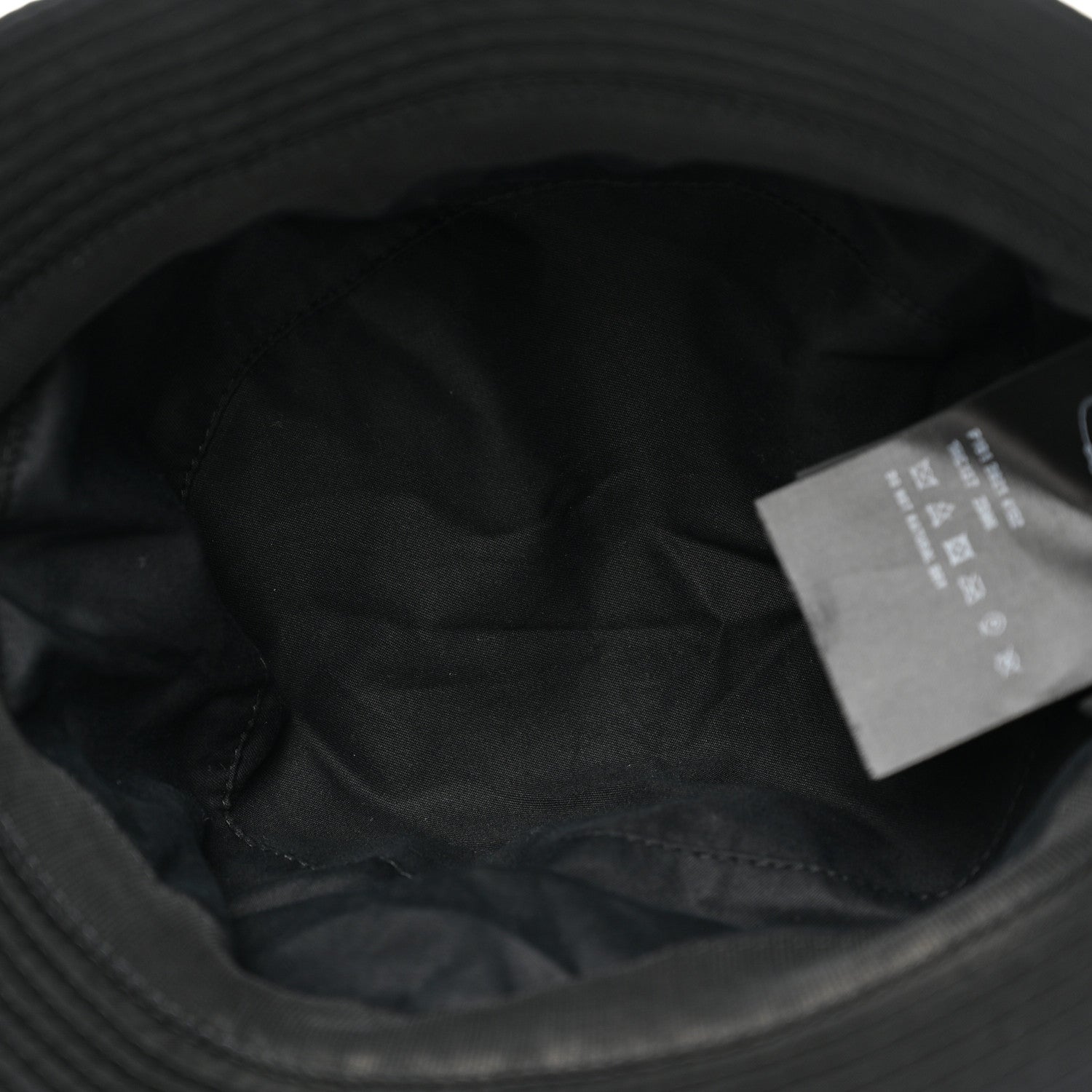 Prada Re-Nylon Metal Triangle Logo Womens Bucket Hat M Black 7 of 9