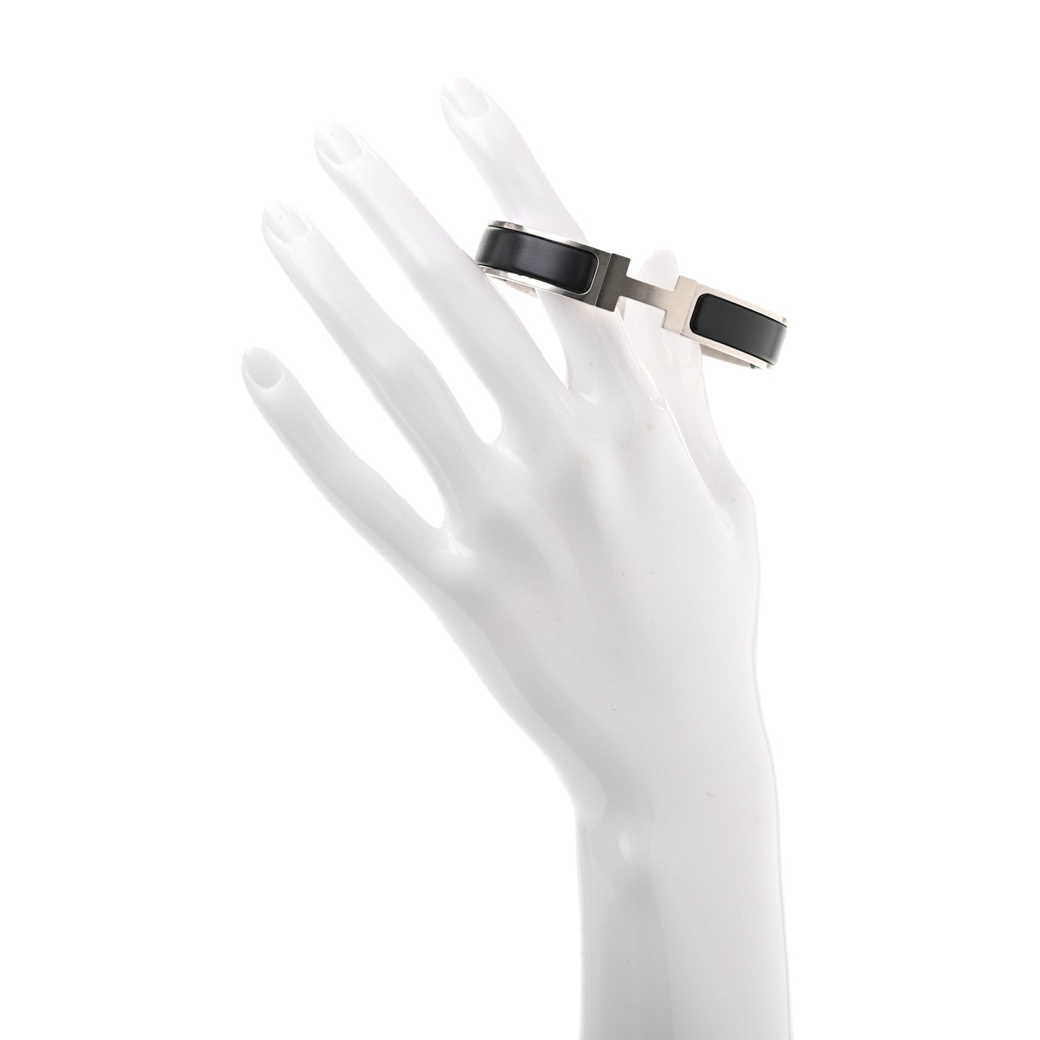 Hermes Matte Enamel Narrow Clic Clac HH Bracelet GM Black 2 of 4