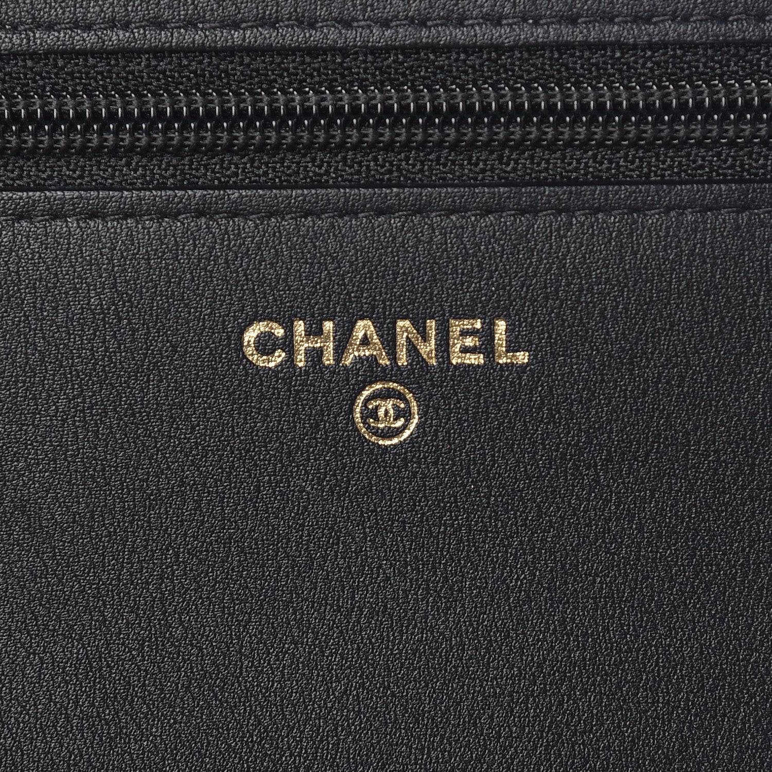 Chanel Metallic Goatskin Lambskin Boy Wallet on Chain WOC Black Gold 6 of 11