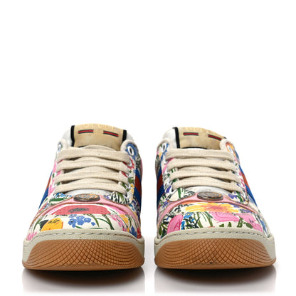 Gucci X KEN SCOTT Calfskin Floral Womens Screener Sneakers 35 Ivory Pink Mystic White 2 of 8