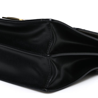 Fendi Vitello Liberty Bi-Color FF 1974 Embossed Chain Strap Kan U Shoulder Bag Black Maya 10 of 12