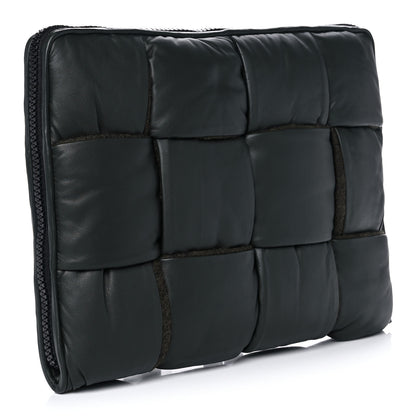 Bottega Veneta Calfskin Maxi Intrecciato Puffy Laptop Pouch Black 3 of 8