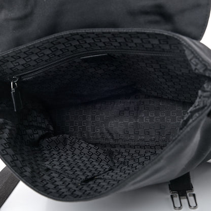 Gucci Nylon Medium Double Buckle Flap Messenger Bag Black 4 of 7