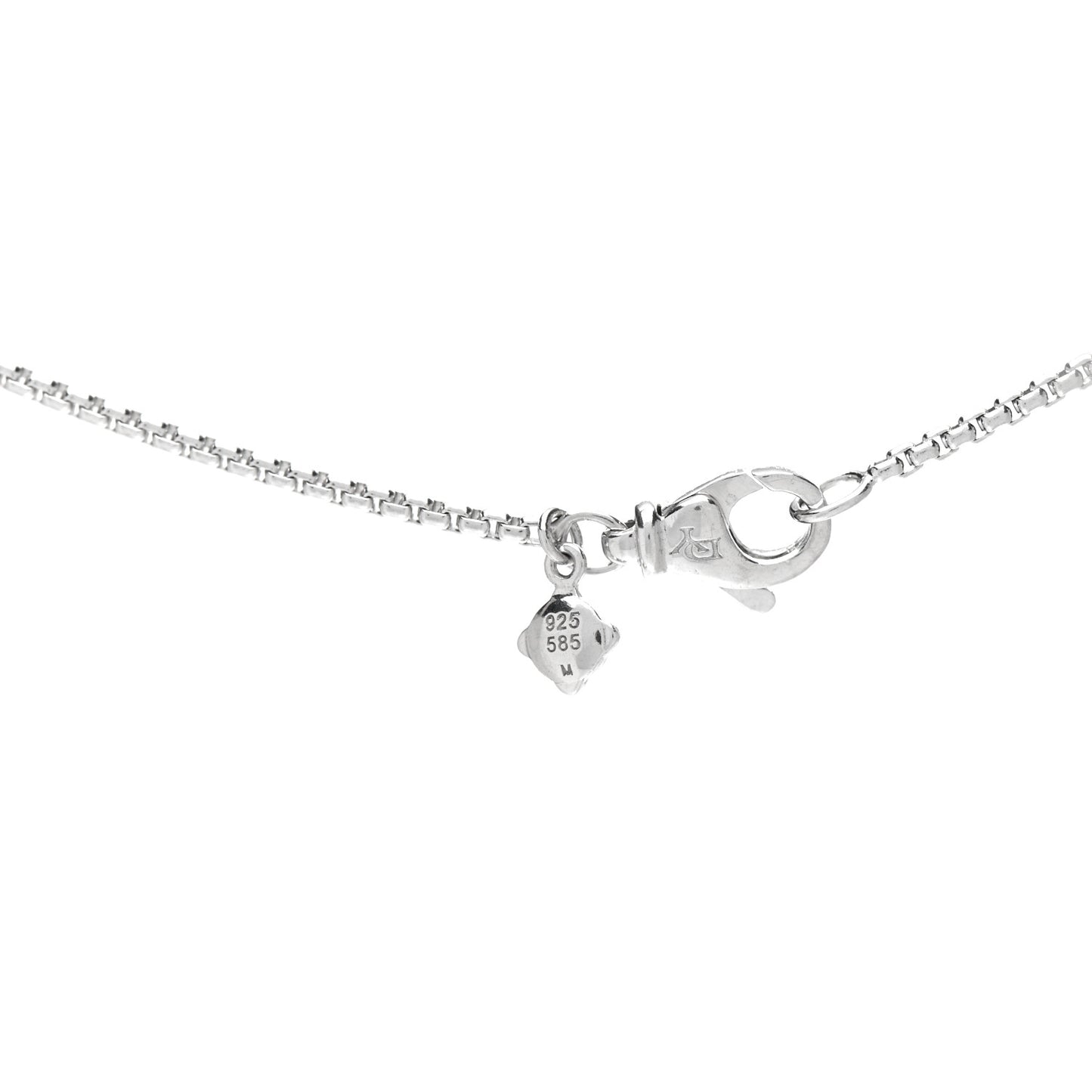 Sterling Silver 14K White Gold Diamond 35mm Crossover Cross Necklace