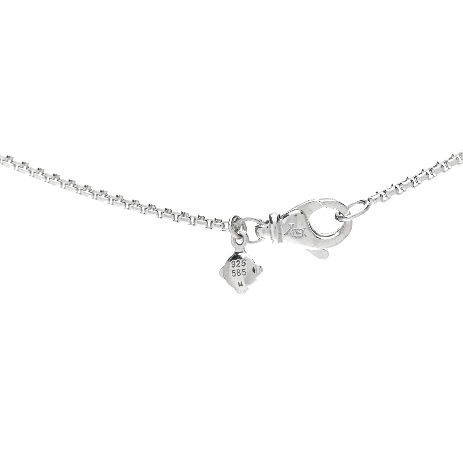David Yurman Sterling Silver 14K White Gold Diamond 35mm Crossover Cross Necklace 6 of 6