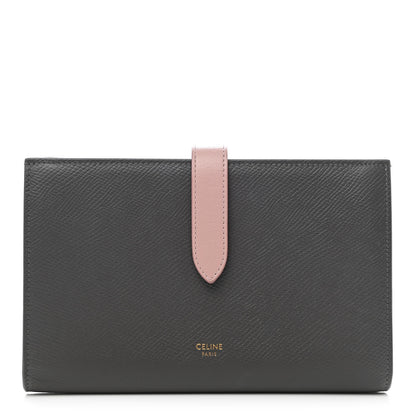 Celine Grained Calfskin Large Multifunction Strap Wallet Grey Vintage Pink 1 of 7