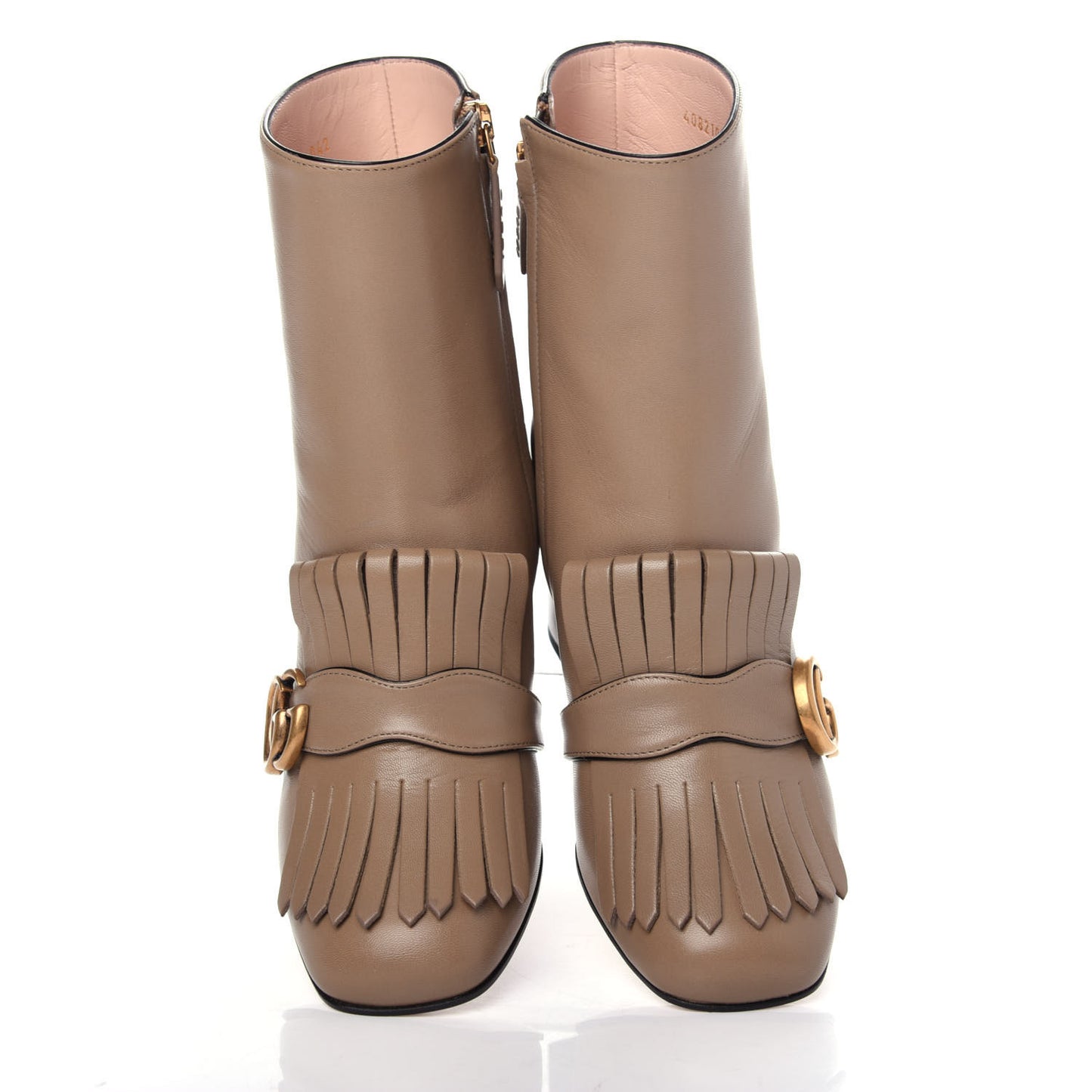 Malaga Kid GG Marmont Fringe 75mm Ankle Boots 37 Mud