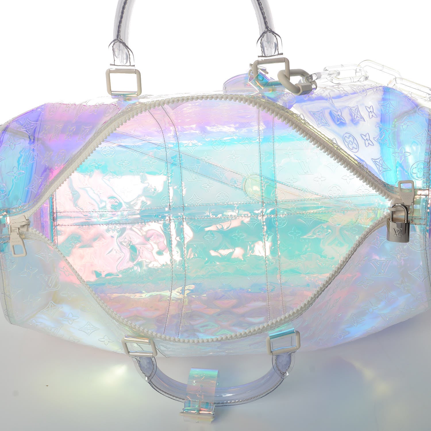 Louis Vuitton PVC Monogram Keepall Bandouliere 50 Iridescent Prism 6 of 10
