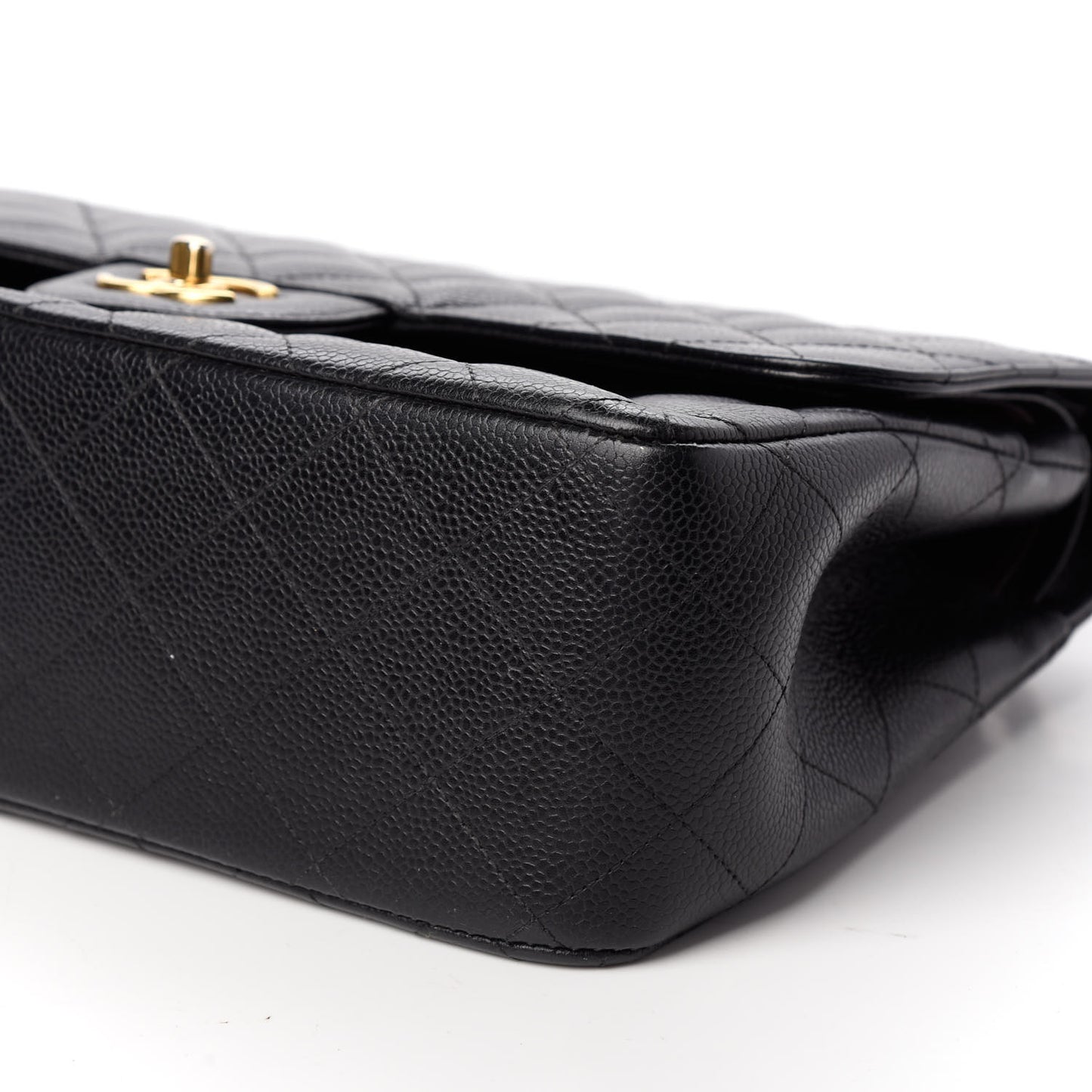 Caviar Quilted Jumbo Double Flap Black