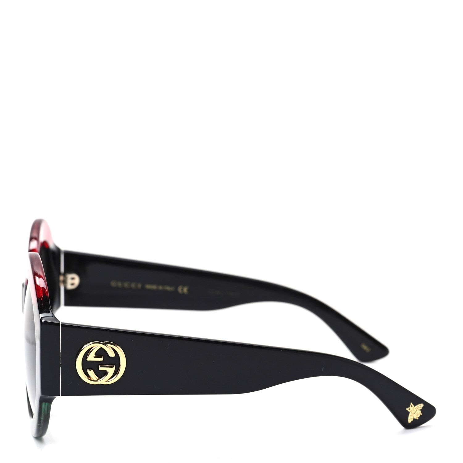 Gucci Round Frame GG0084S Sunglasses Glitter Red Green 3 of 7