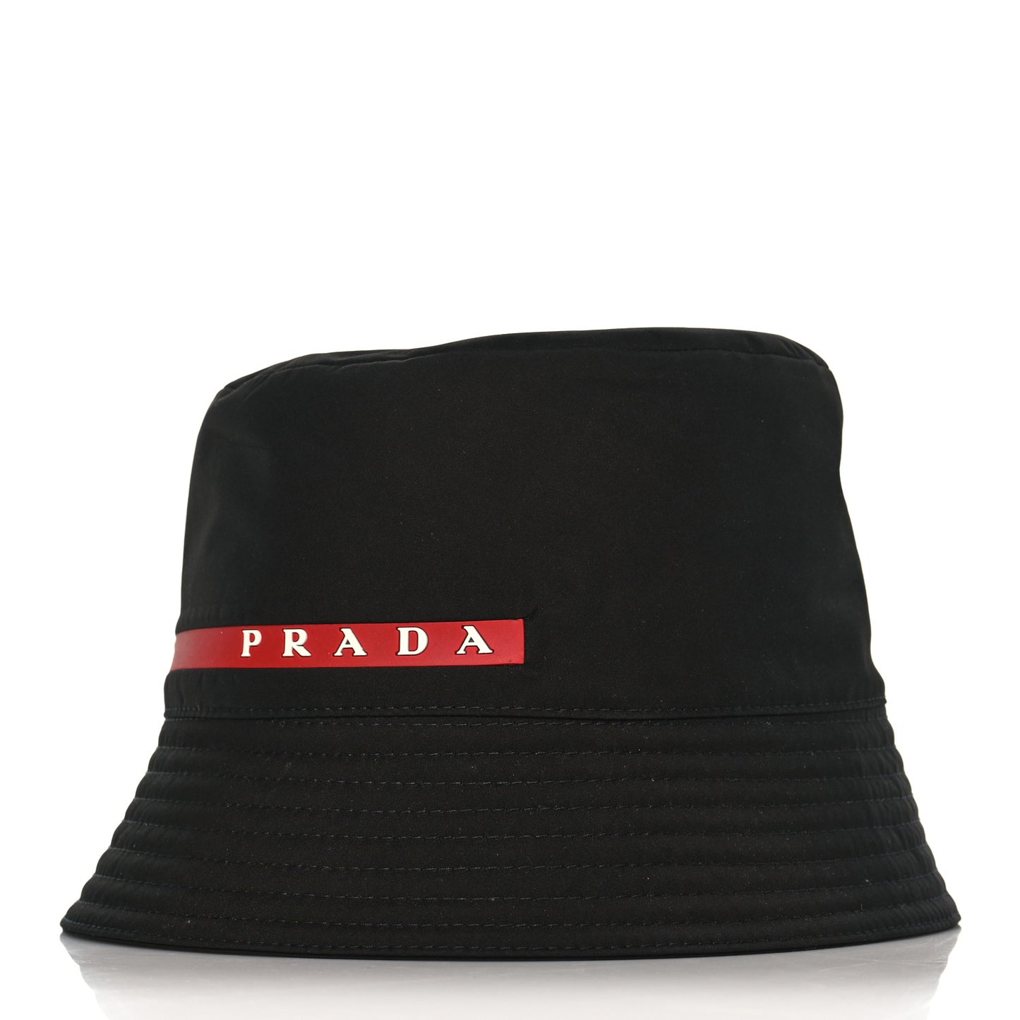 Technical Nylon Linea Rossa Bucket Hat M Black