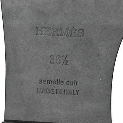 Hermes Calfskin Astrologie Bandana Oran Sandals 36.5 Black 8 of 13