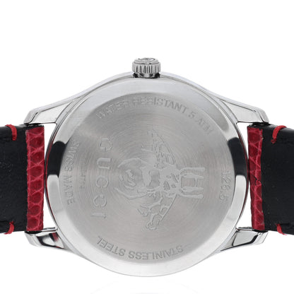 Gucci Stainless Steel Lizard Red Mother of Pearl 29mm G-Timeless Charm Quartz Watch 4 of 4