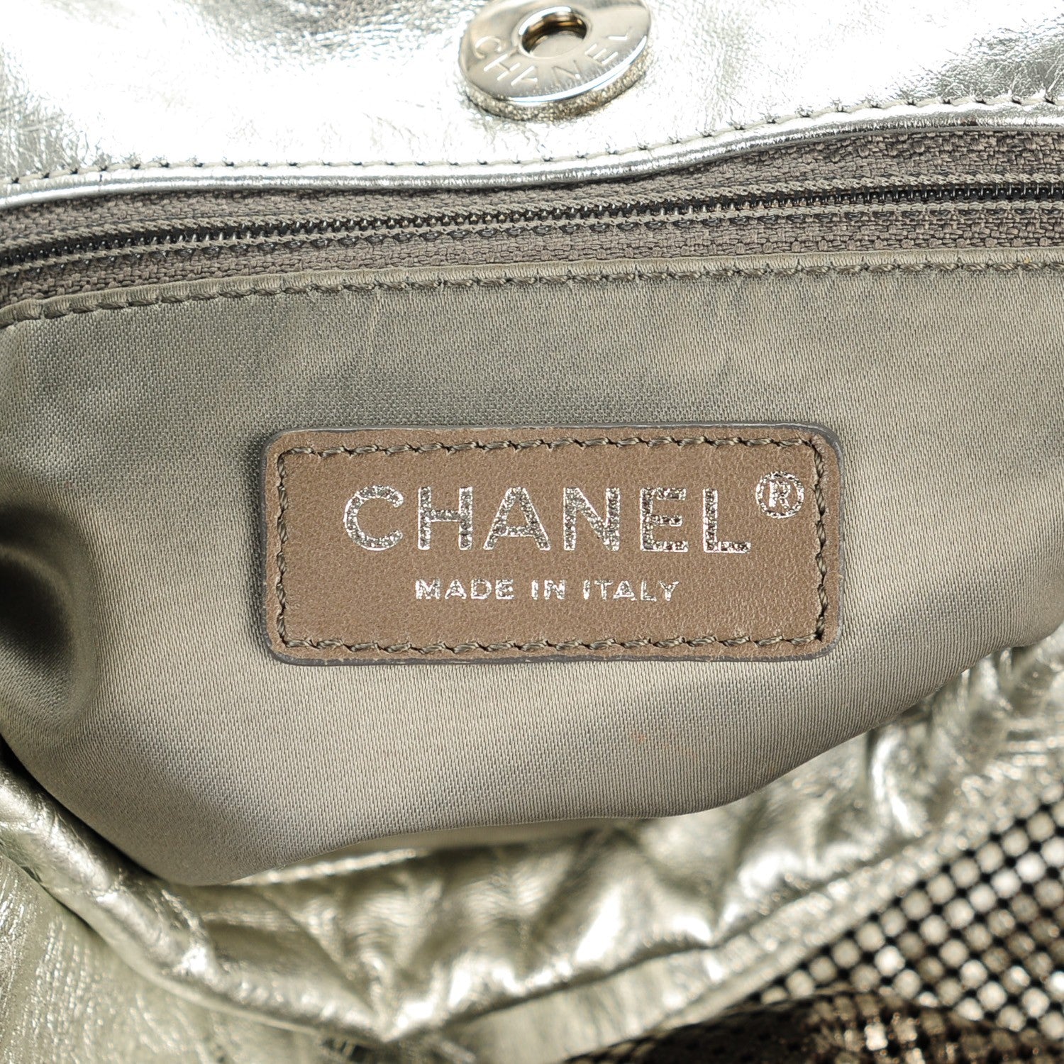Chanel Metallic Perforated Lambskin Hollywood Hobo Silver 6 of 7