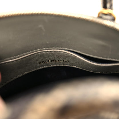 Balenciaga Python Logo XXS Ville Top Handle Bag Black Beige 6 of 18