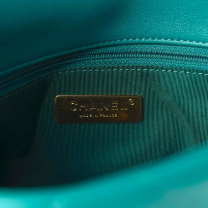 Chanel Lambskin Quilted Medium 19 Flap Green 8 of 11