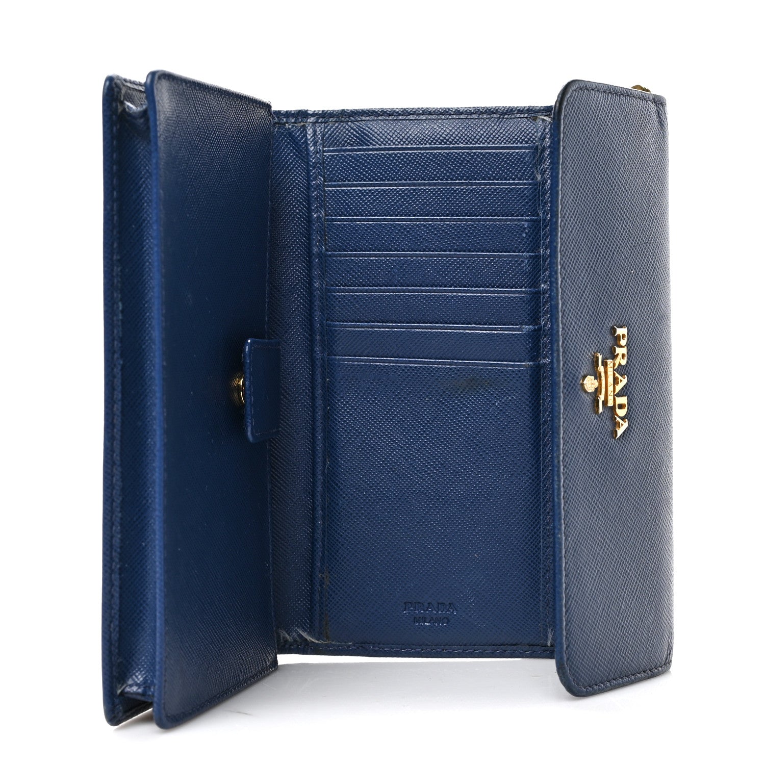 Prada Saffiano Wristlet Wallet Bleuette 5 of 7