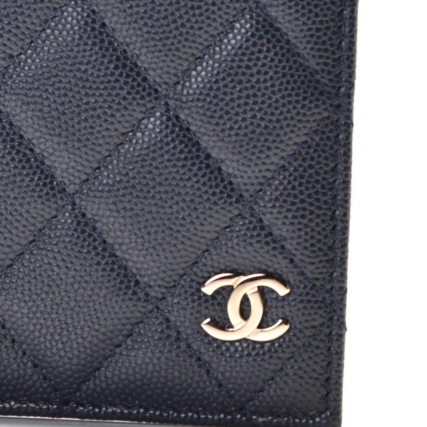 Chanel Caviar Quilted Passport Holder Navy Blue 6 of 8