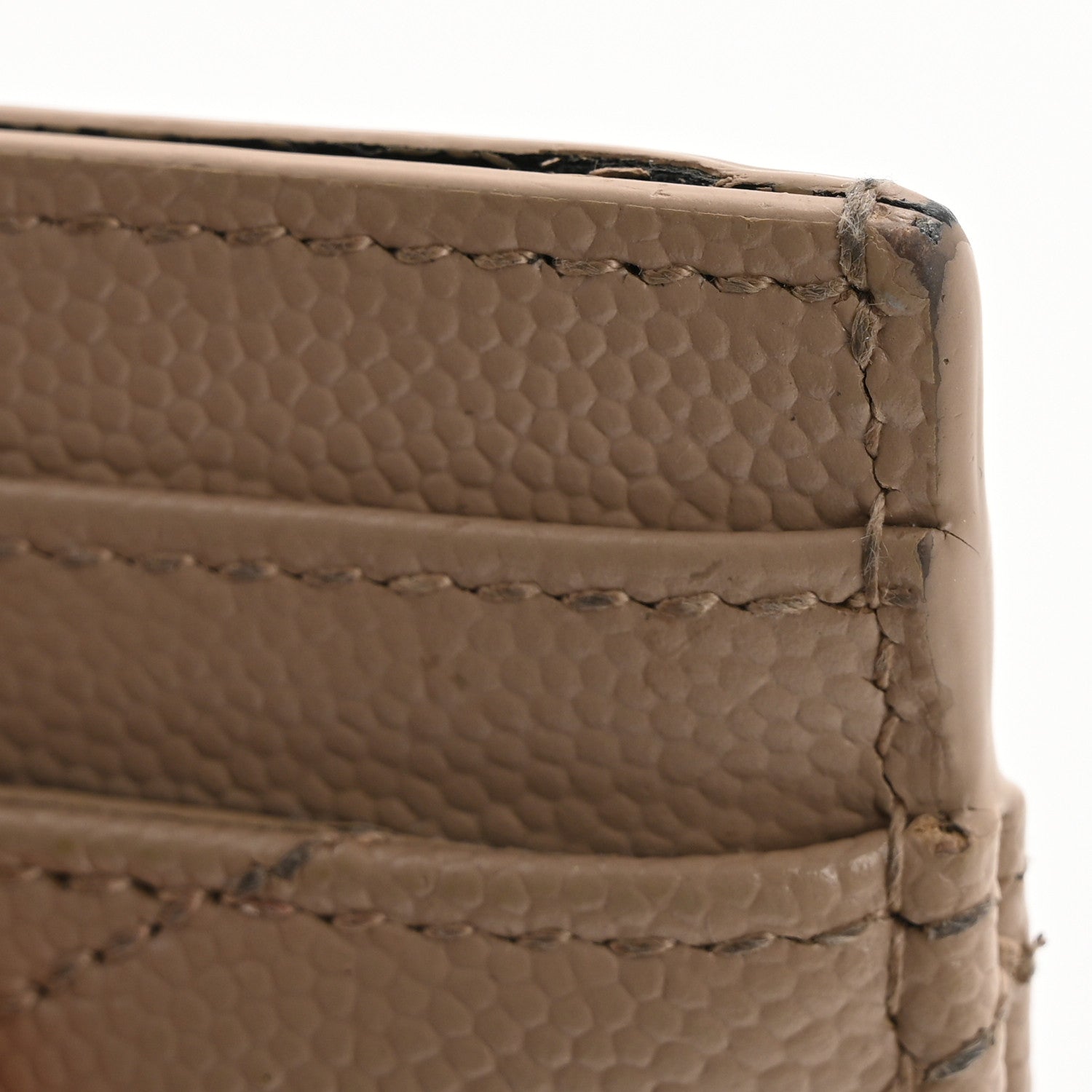 Saint Laurent Grain De Poudre Matelasse Chevron Monogram Credit Card Case Nude Powder 11 of 13