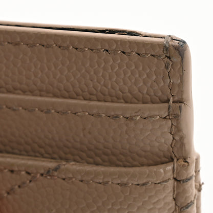 Saint Laurent Grain De Poudre Matelasse Chevron Monogram Credit Card Case Nude Powder 11 of 13