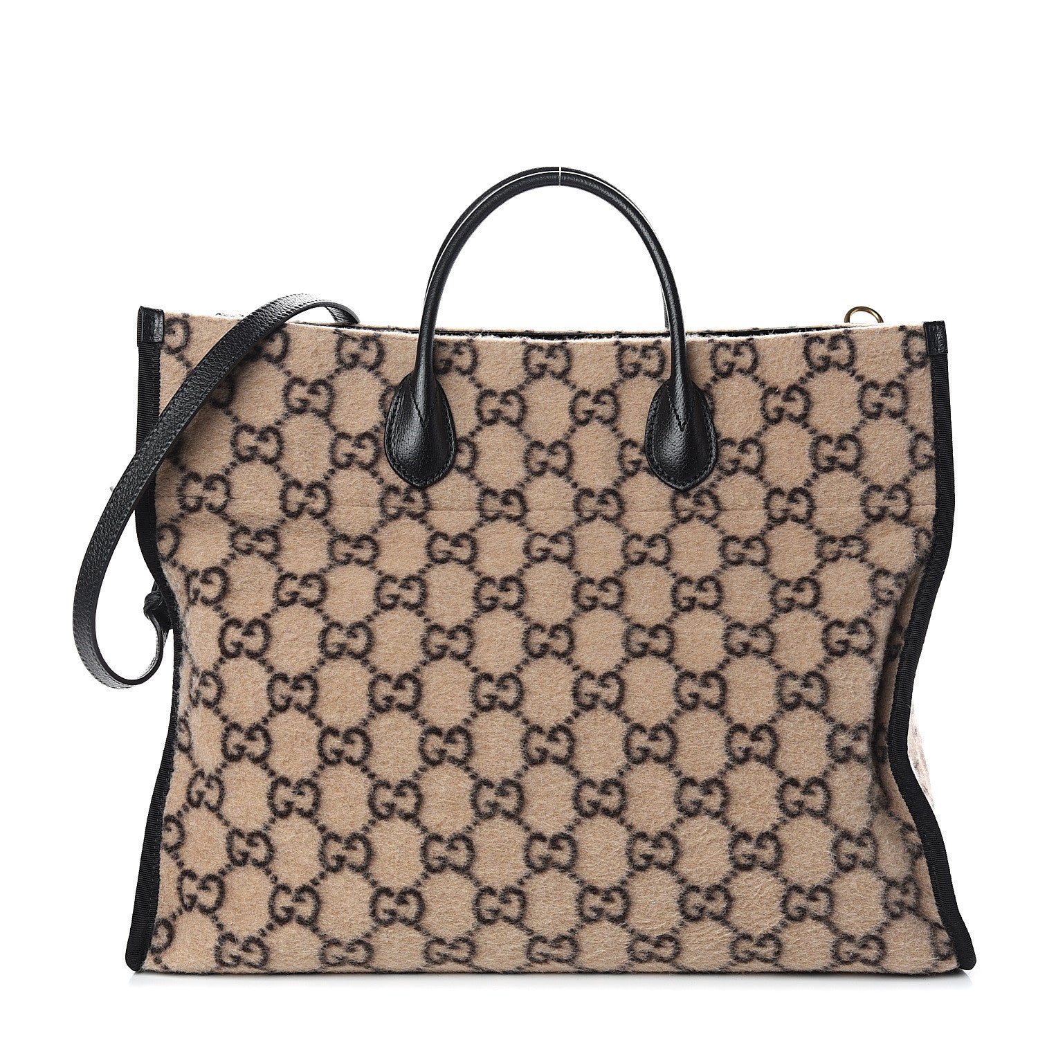 Gucci Covered Wool GG Monogram Large Tote Bag Beige Ebony 1 of 9